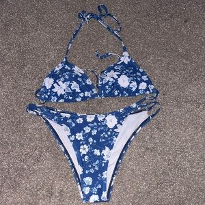 Blue Flower String Bikini